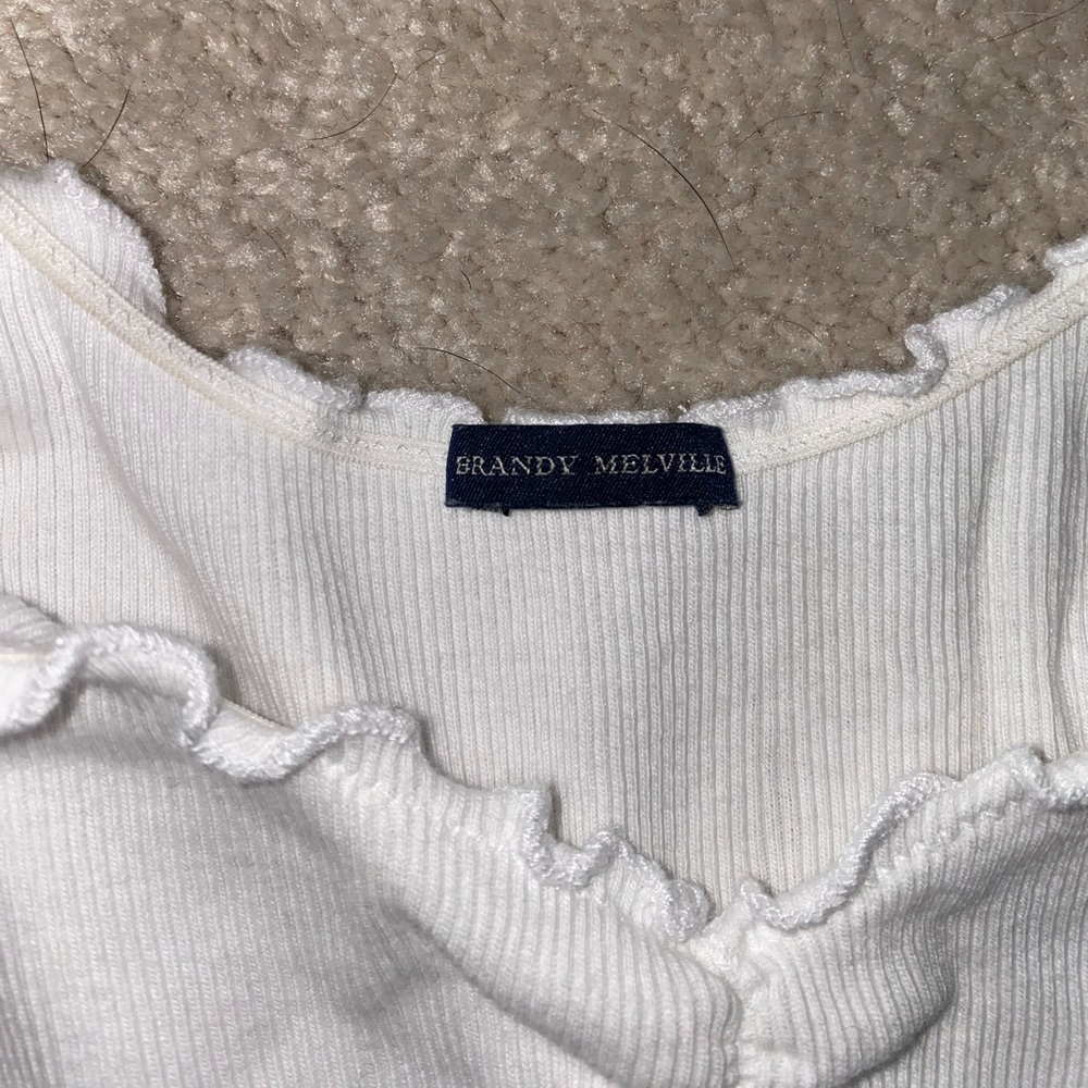 White brandy Melville ruffle tank